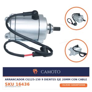Arrancador CG125-150 9 Dientes Eje 20mm Con Cable