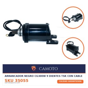 Arrancador Negro CG300W 9 Dientes TSK Con Cable